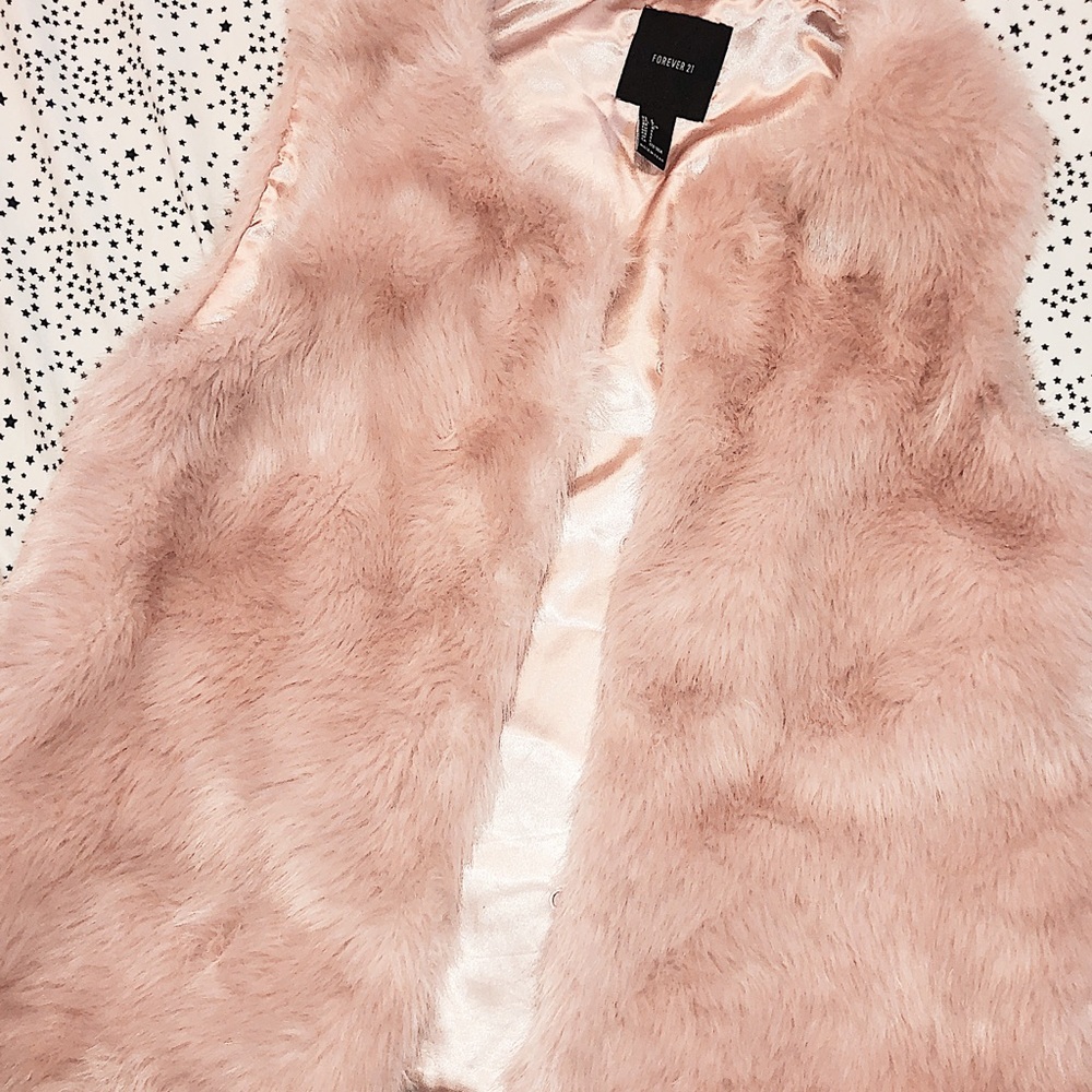 pink fur vest